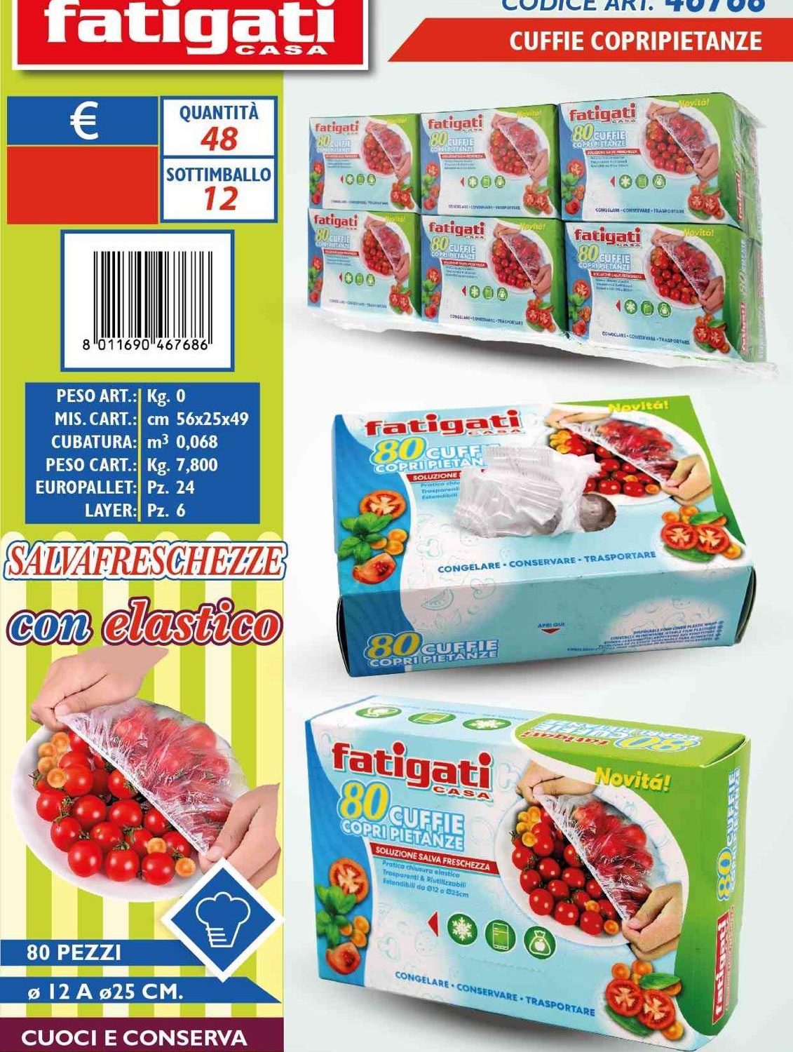 Copripietanze  per alimenti, Cuffie coprialimenti con elastico 50 pezzi