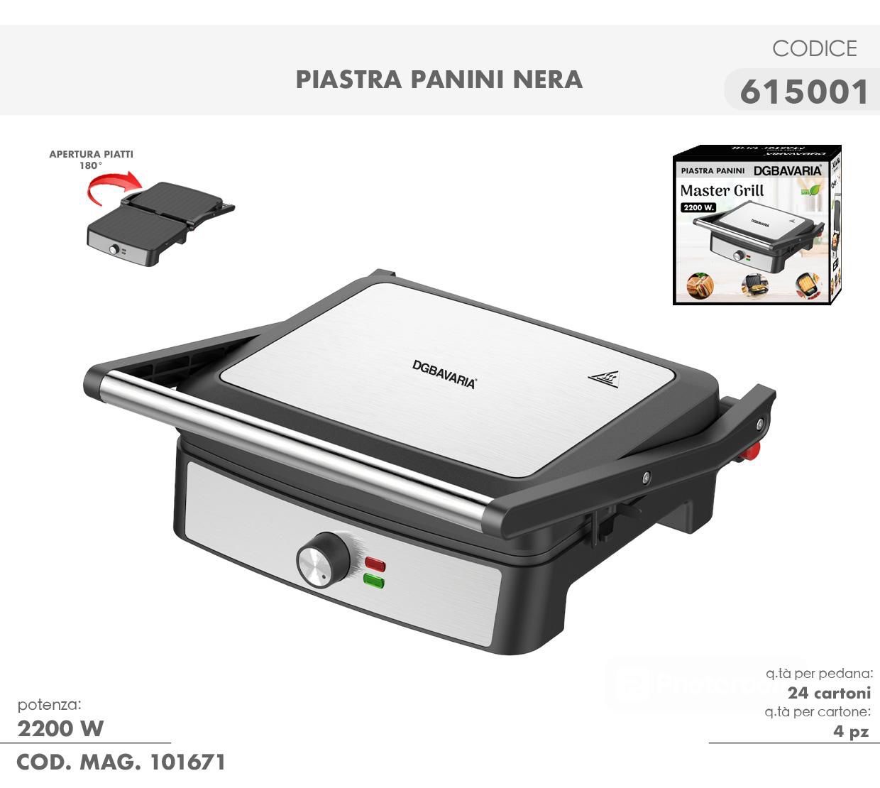 Piastra per panini, Griglia Elettrica Sandwich 2200watt