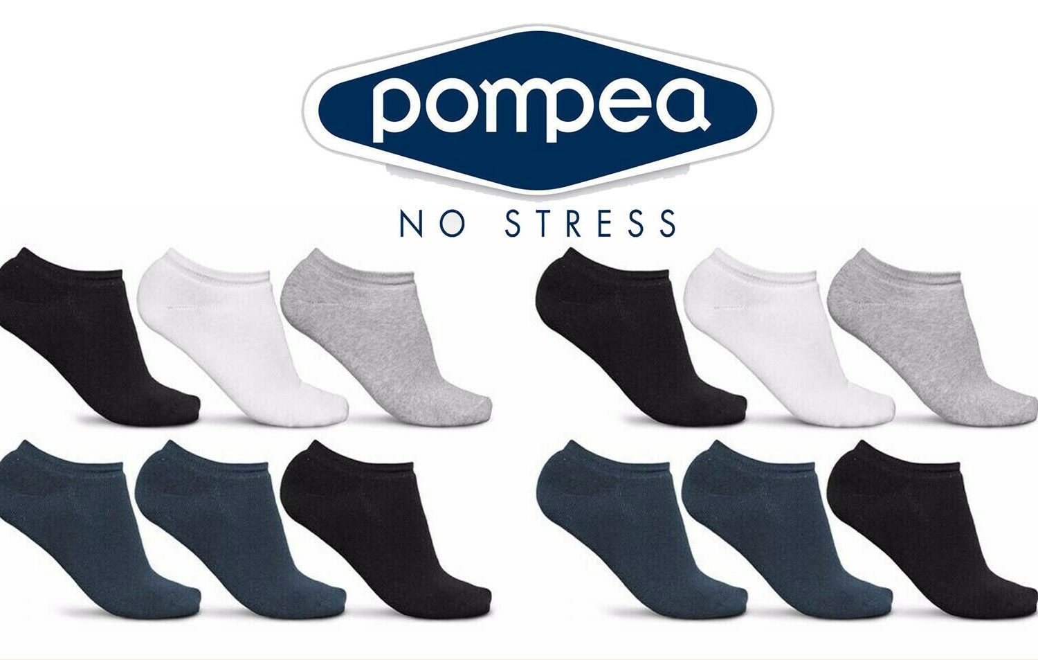 Fantasmini Pompea, 3 Paia Mini Calza Unisex Pompea