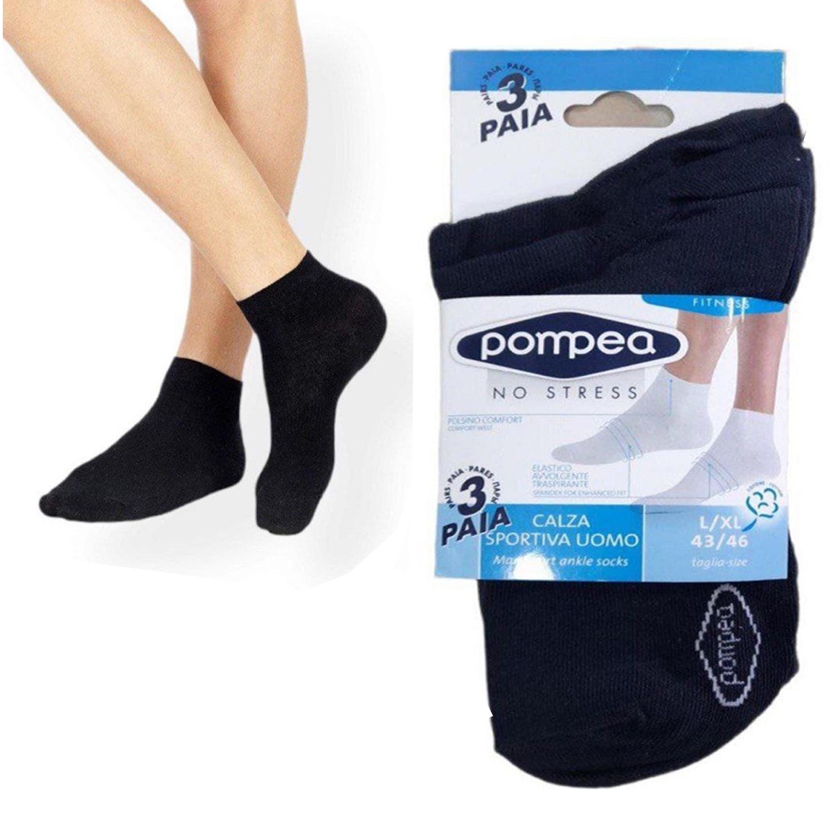 Calzini socks bike POMPEA unisex 3 paia