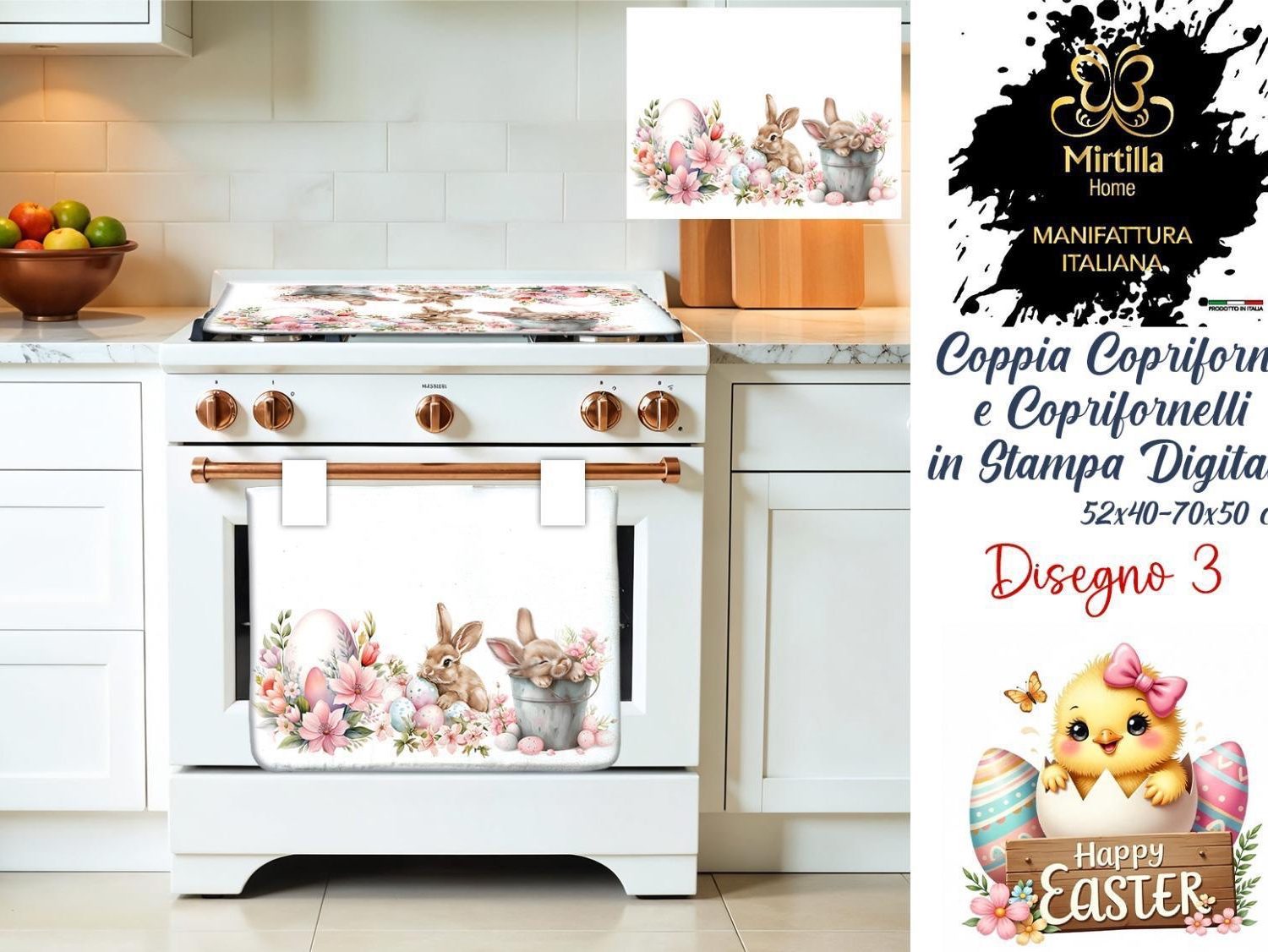 Set Pasqua Copriforno + Coprifornello , Set cucina Pasqua