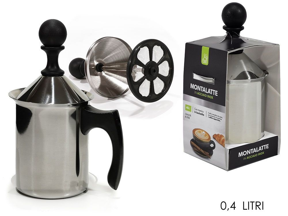 Montalatte in acciaio Inox, Shaker per cappuccino
