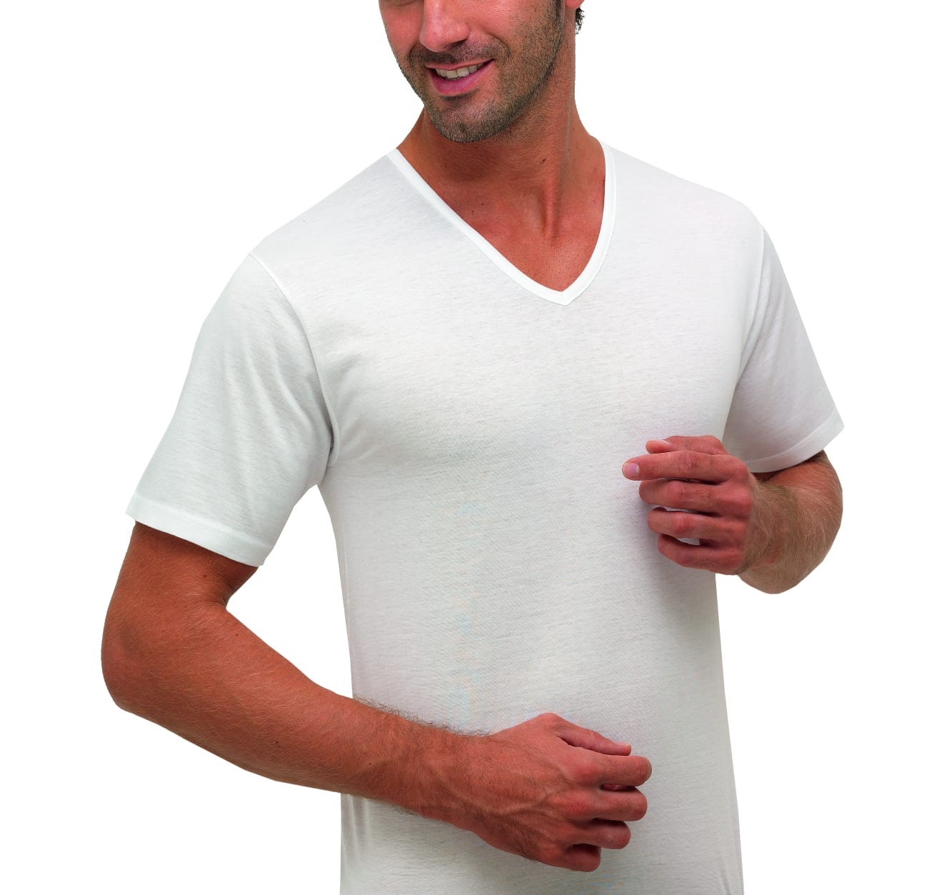 T-Shirt Uomo in cotone Jersey scollo a V