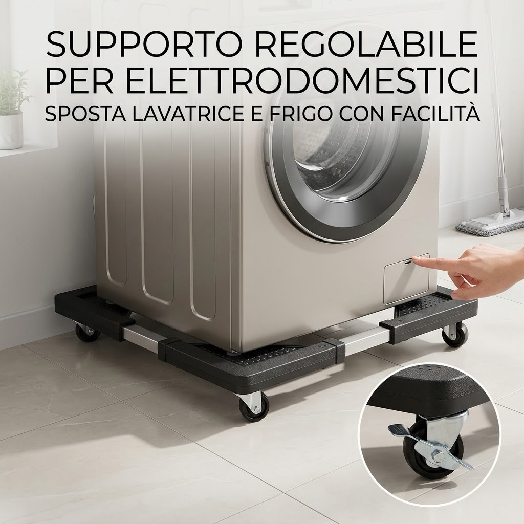 Base supporto con ruote per Elettrodomestici portata Max 300kg