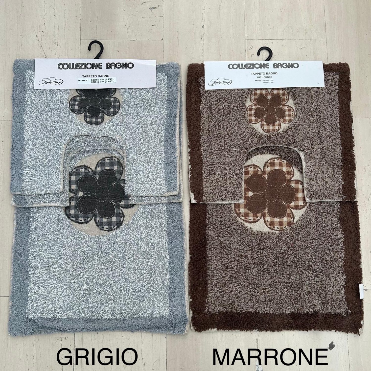 Tris Bagno mod FIORE , Set da Bagno 3 pezzi