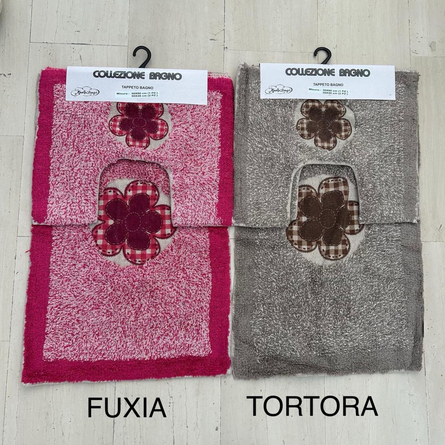 Tris Bagno mod FIORE , Set da Bagno 3 pezzi