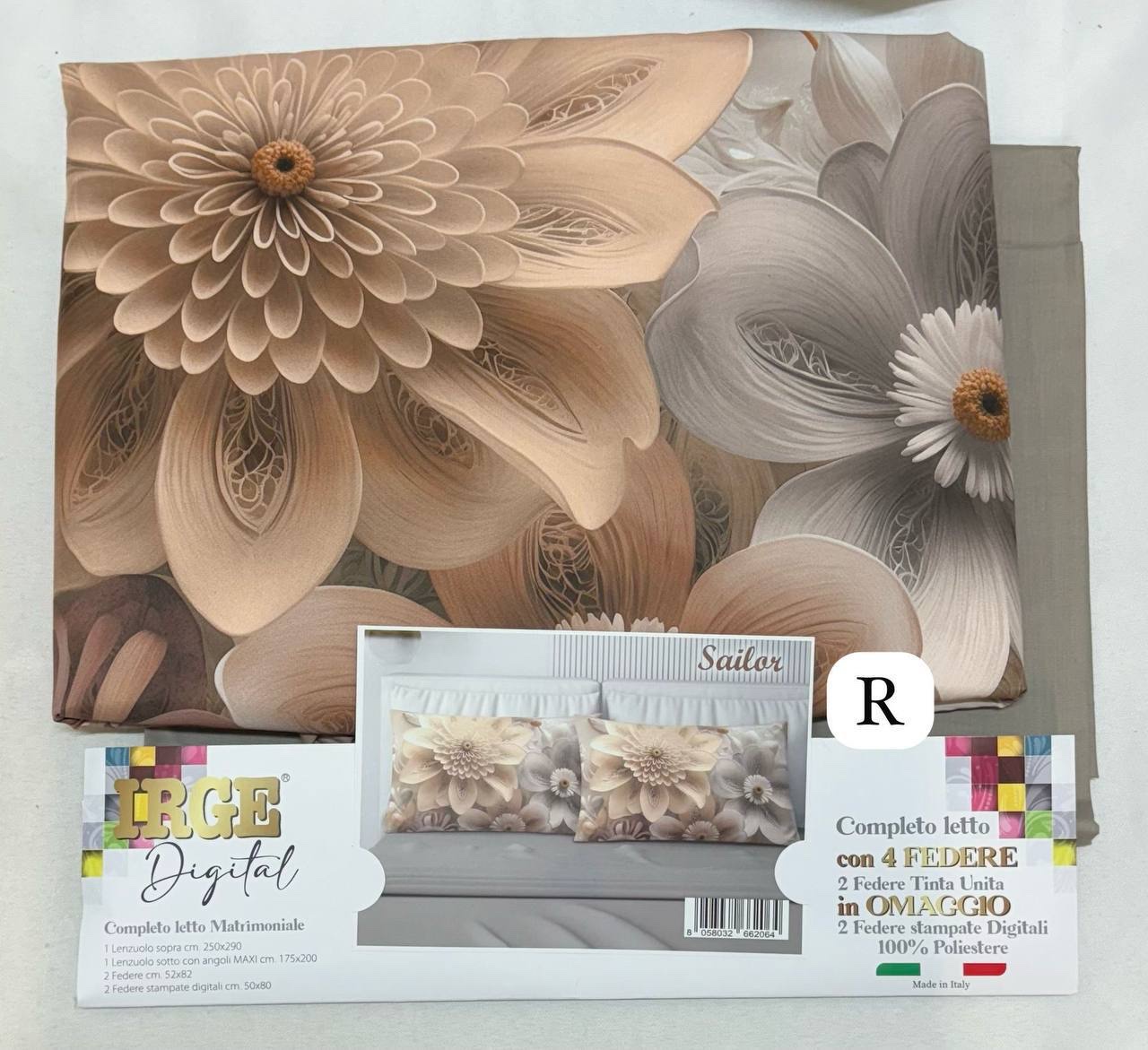 Completo Letto con 4 Federe dis. SAILOR, Coppia Lenzuola per Letto Matrimoniale