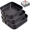 Set Teglie Quadrate, 3 Teglie antiaderenti