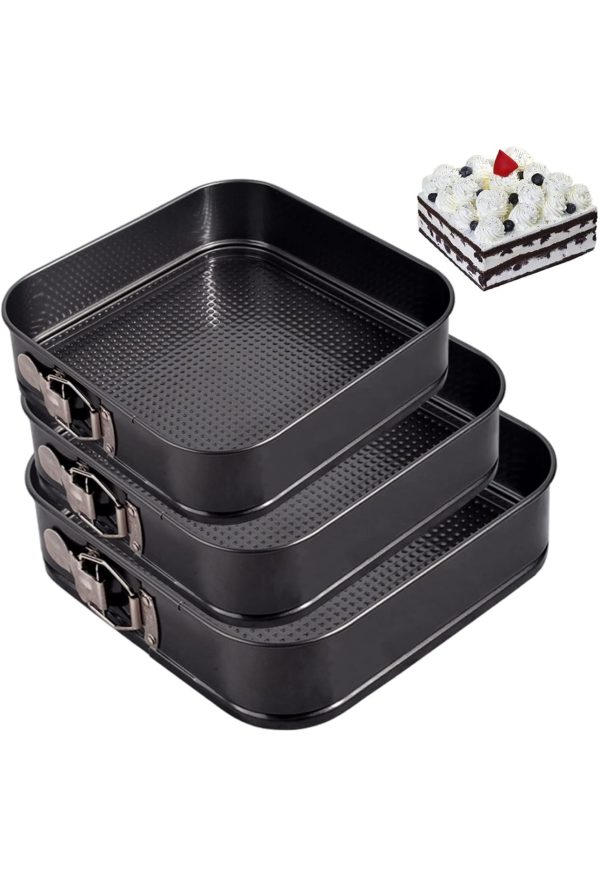 Set Teglie Quadrate, 3 Teglie antiaderenti