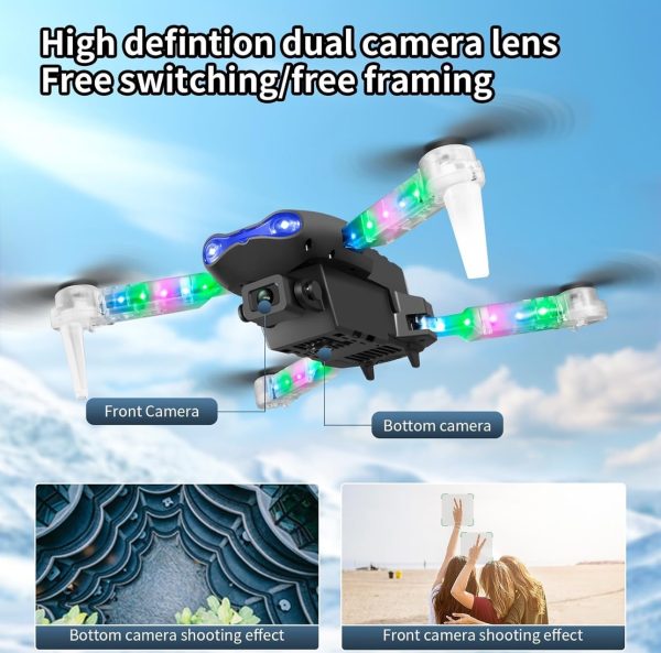 Drone con Telecamera, Mini Drone con Luce Led