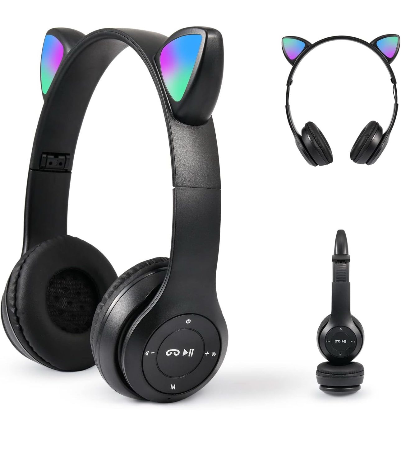 Cuffie Bluetooth, Cuffie Bambini con Led, portatili pieghevole da viaggio