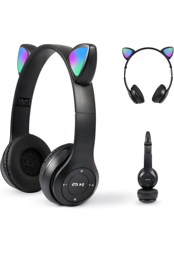 Cuffie Bluetooth, Cuffie Bambini con Led, portatili pieghevole da viaggio