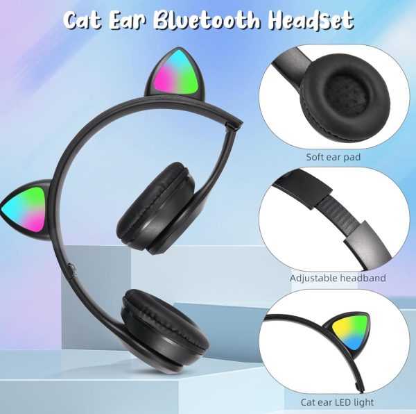Cuffie Bluetooth, Cuffie Bambini con Led, portatili pieghevole da viaggio