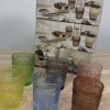 6 Bicchieri in Vetro con Trama , Set di Bicchieri Tramati