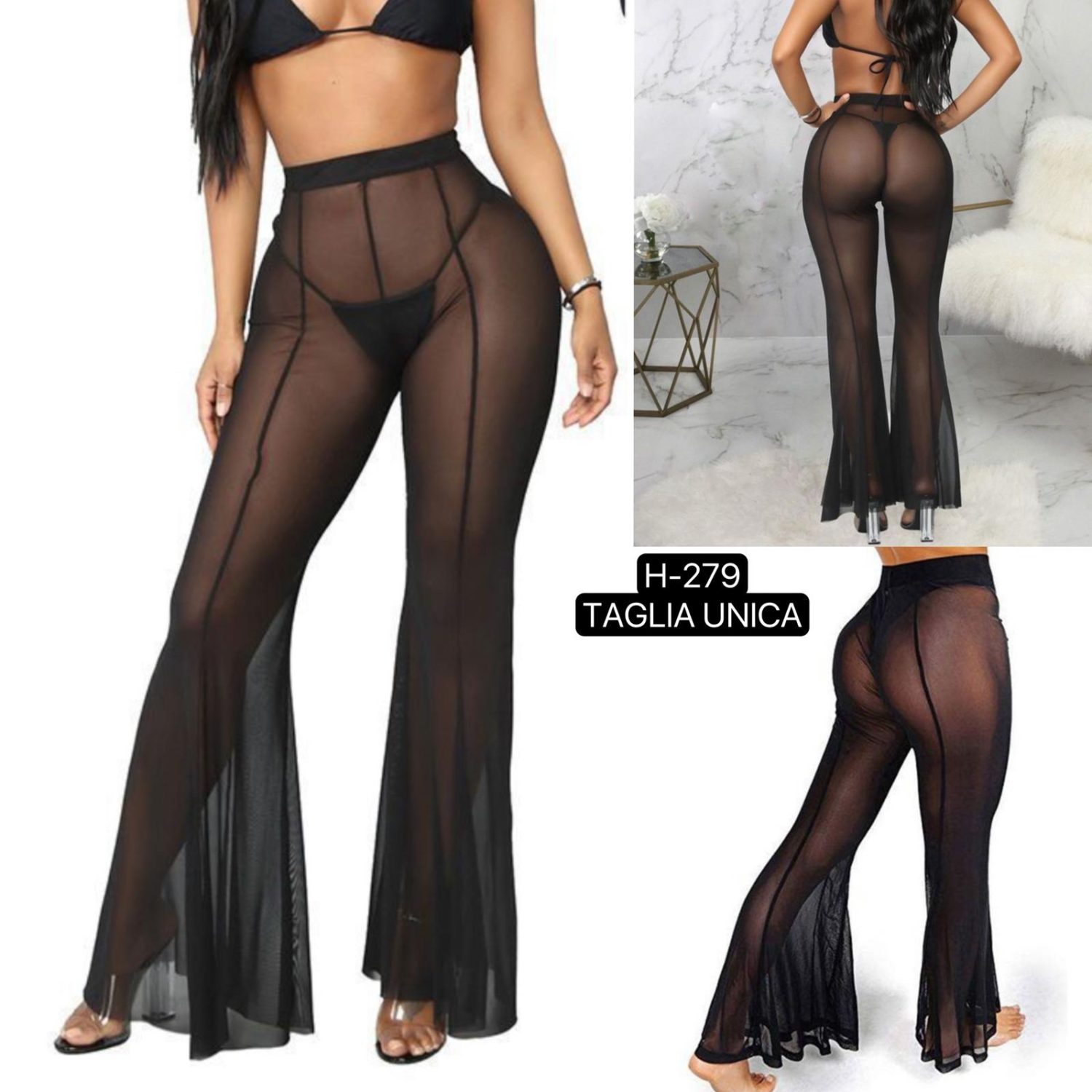Copricostume Semitrasparente, Copricostume Pantalone a Zampa
