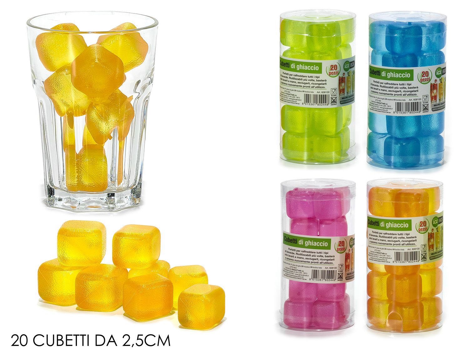 Cubetti di ghiaccio in plastica, 20 cubetti in gel  di ghiaccio riutilizzabili