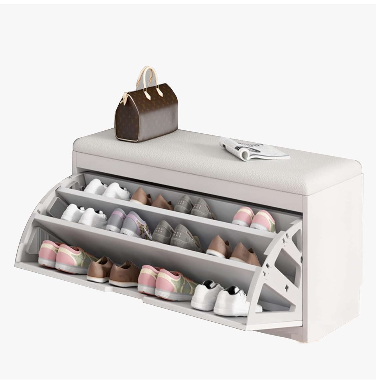 Scarpiera con Cassetti ribaltabili e Ripiano, Organizza Scarpe 100x30x45