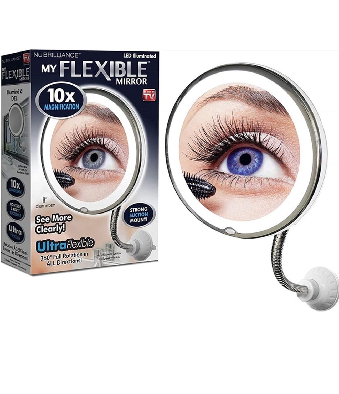 Specchio a Led , Specchio a Ventosa 10x
