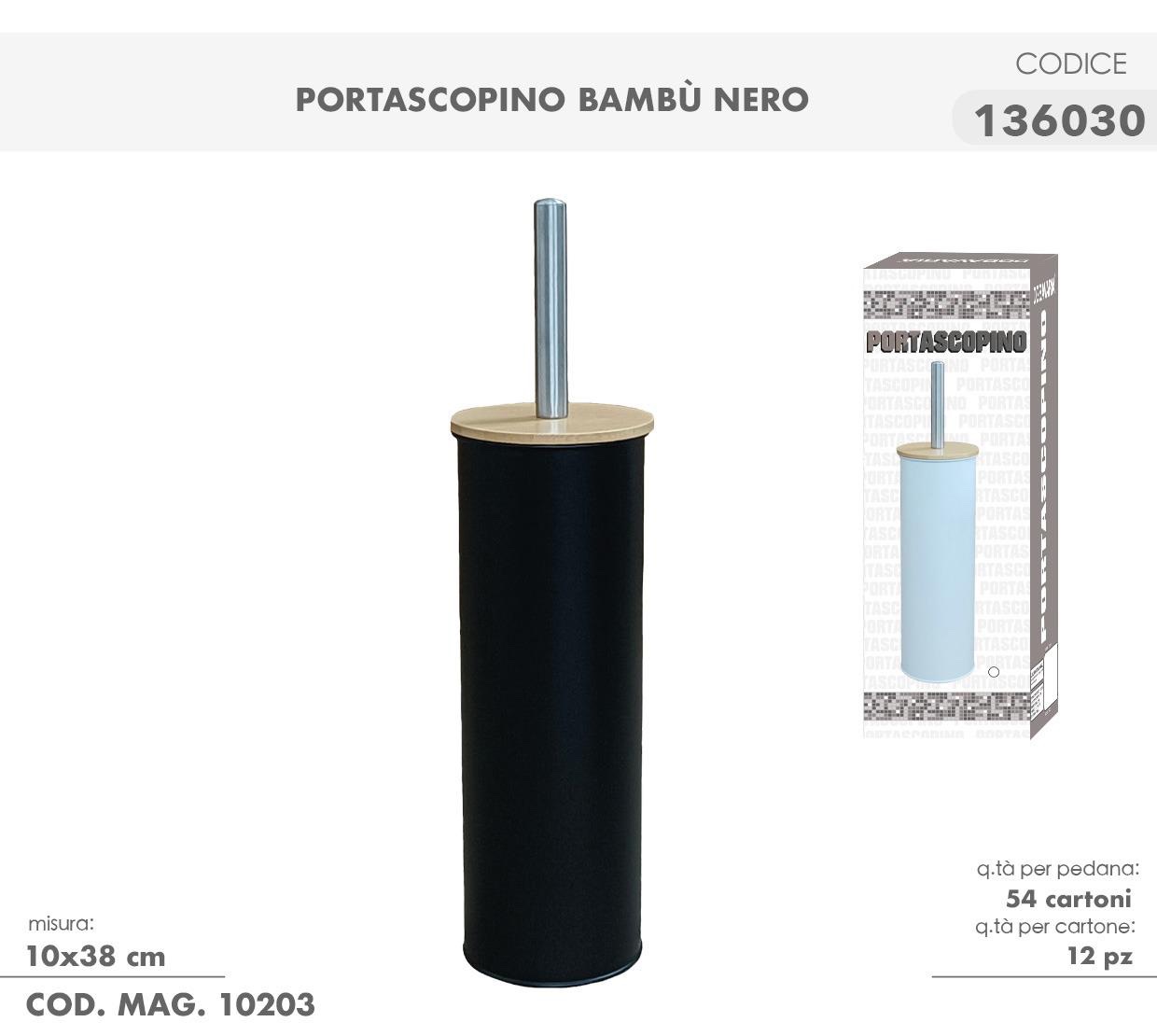 Portascopino con coperchio in Legno, Portascopino da bagno