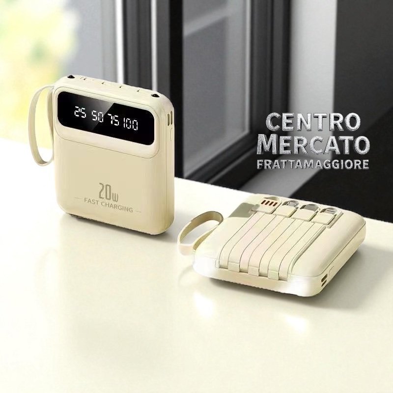 Power Bank con Torcia portatile 6800 mAh, Caricabatteria da viaggio Samsung Apple