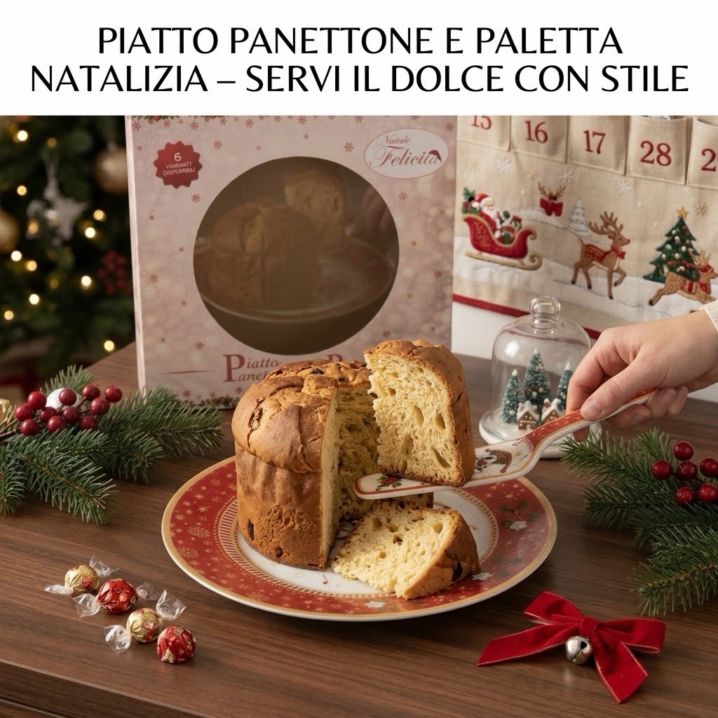 Piatto Panettone Natalizio con Paletta