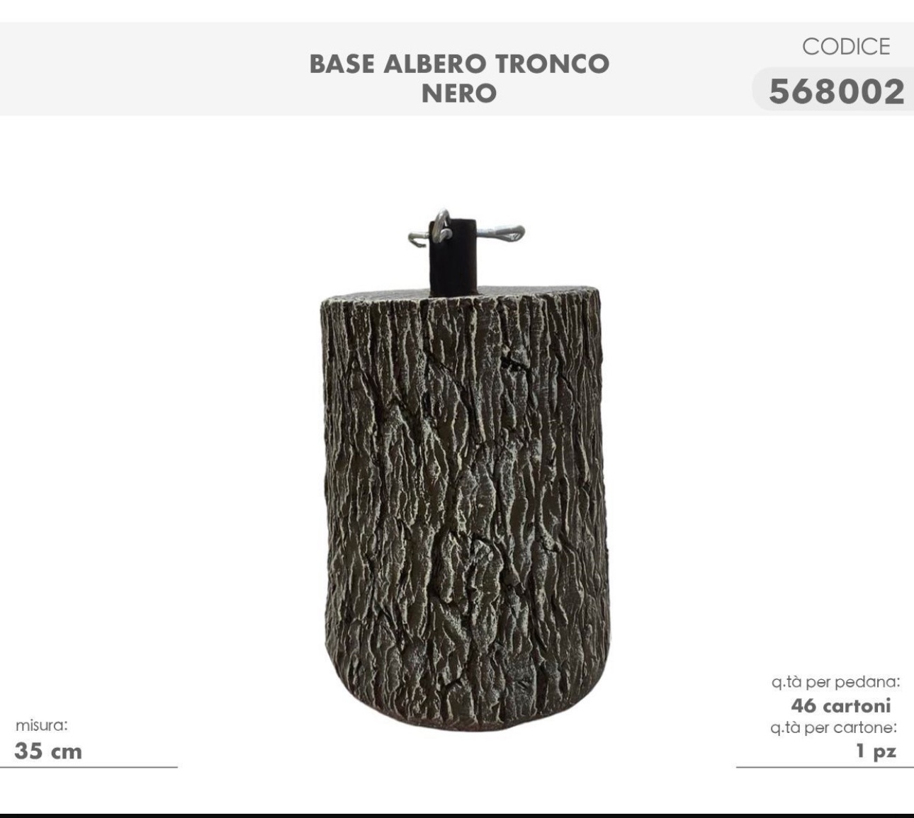 Base Albero Tronco Nero 35cm