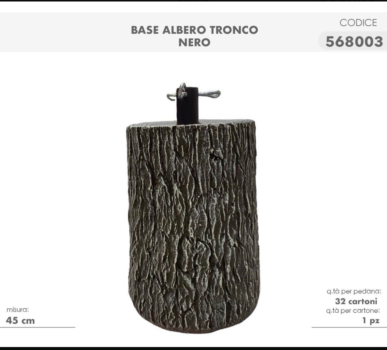 Base Albero Tronco Nero 45cm