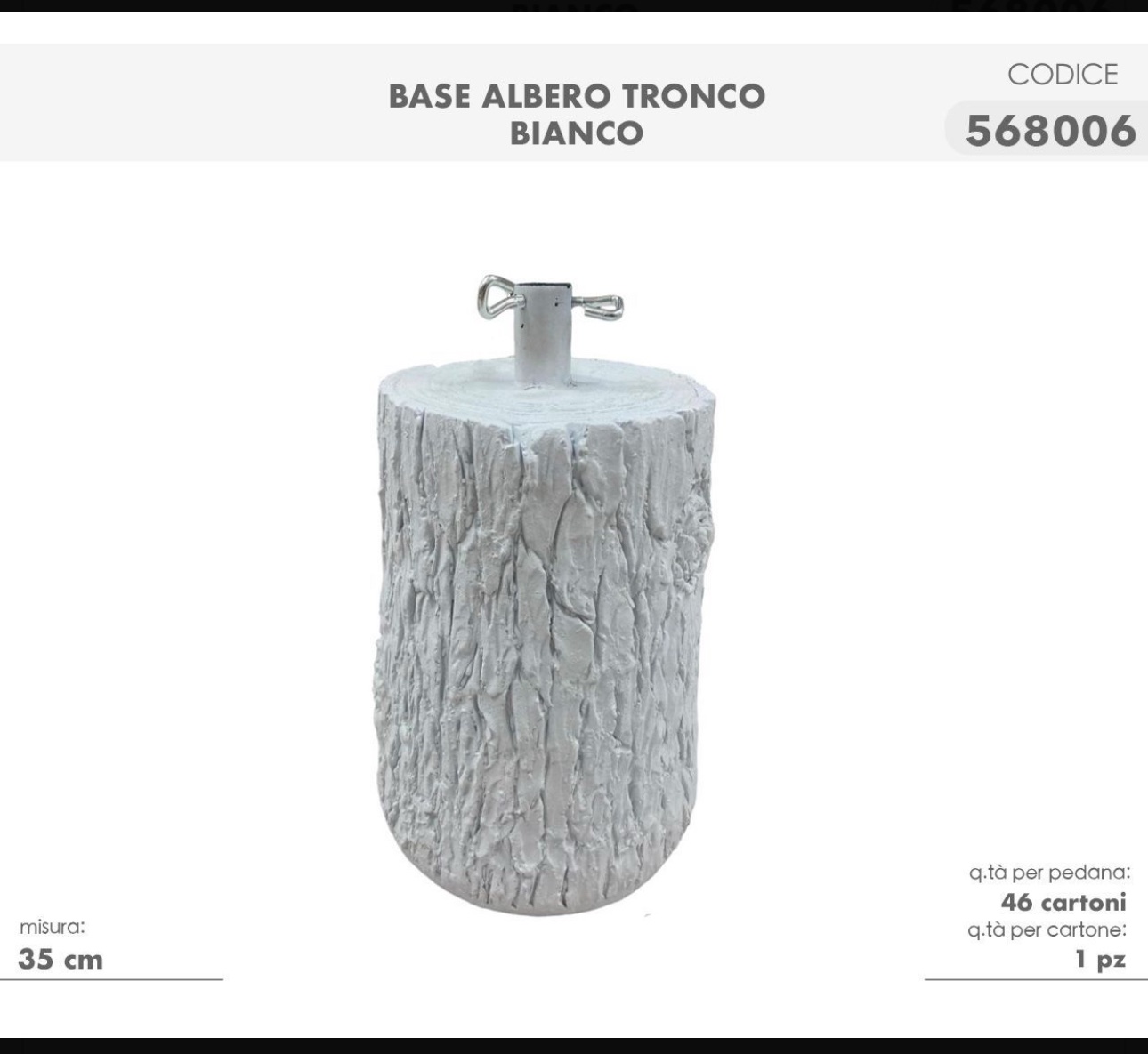 Base Albero Tronco Bianco 35cm