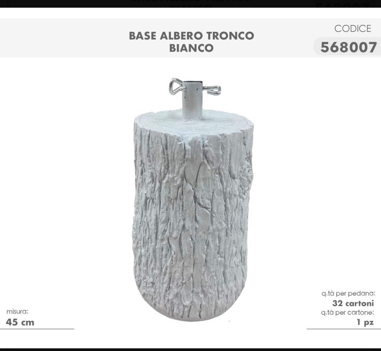 Base Albero Tronco Bianco 45cm