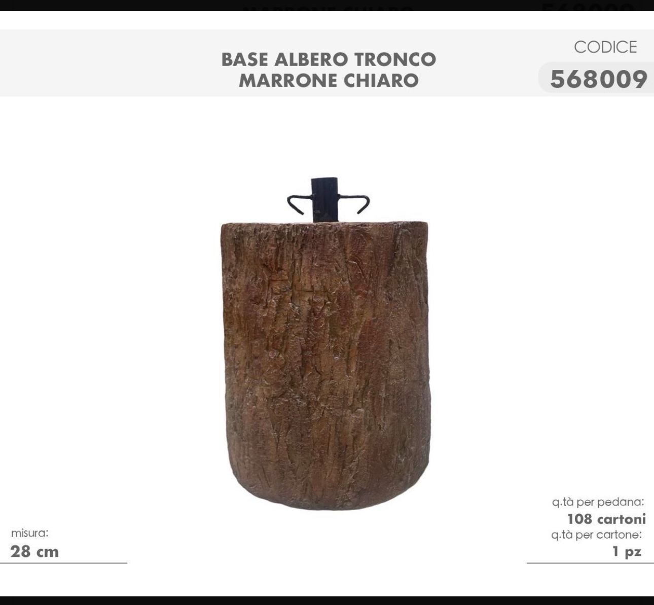 Base Albero Tronco Marrone 28cm