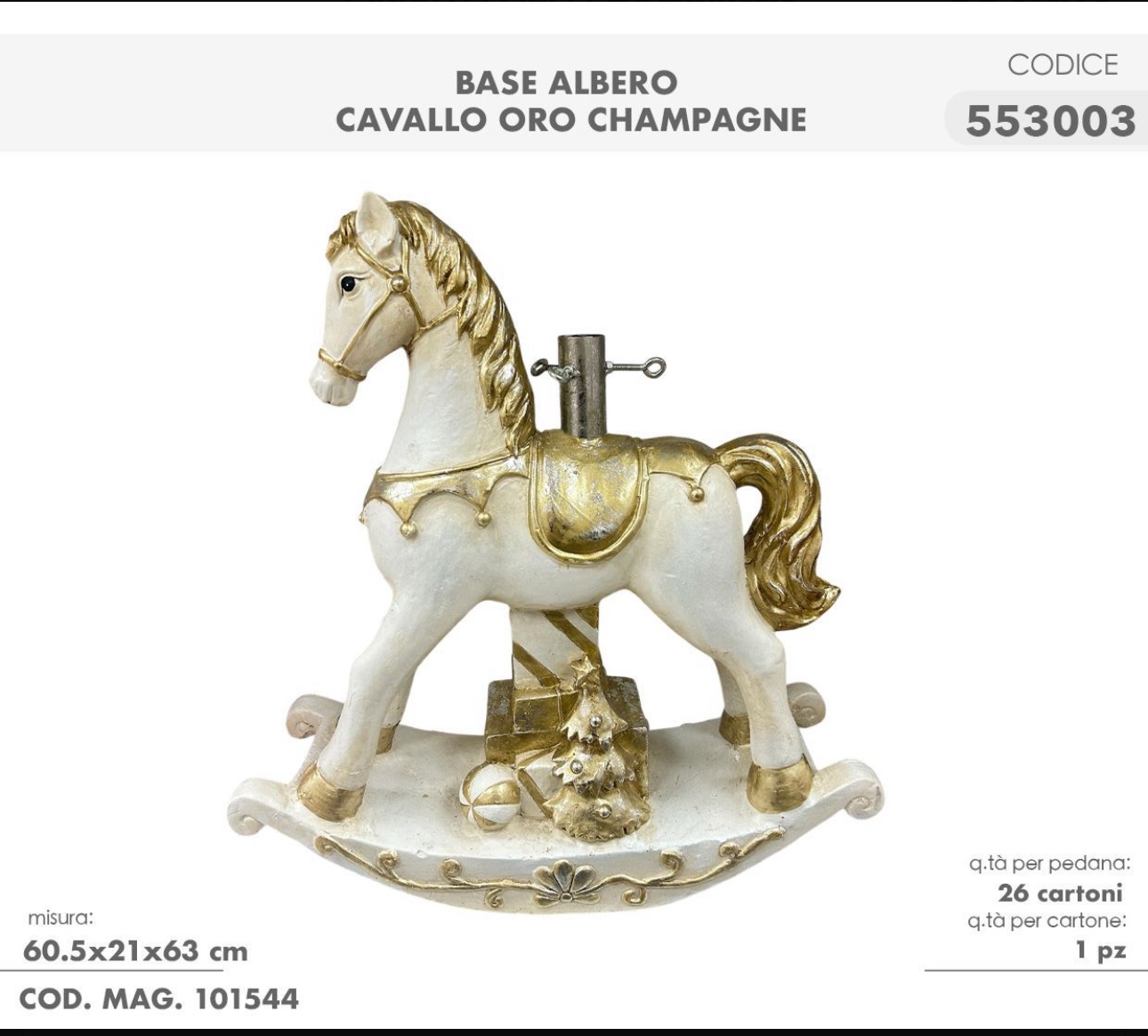 Base Albero Cavallo Oro Champagne