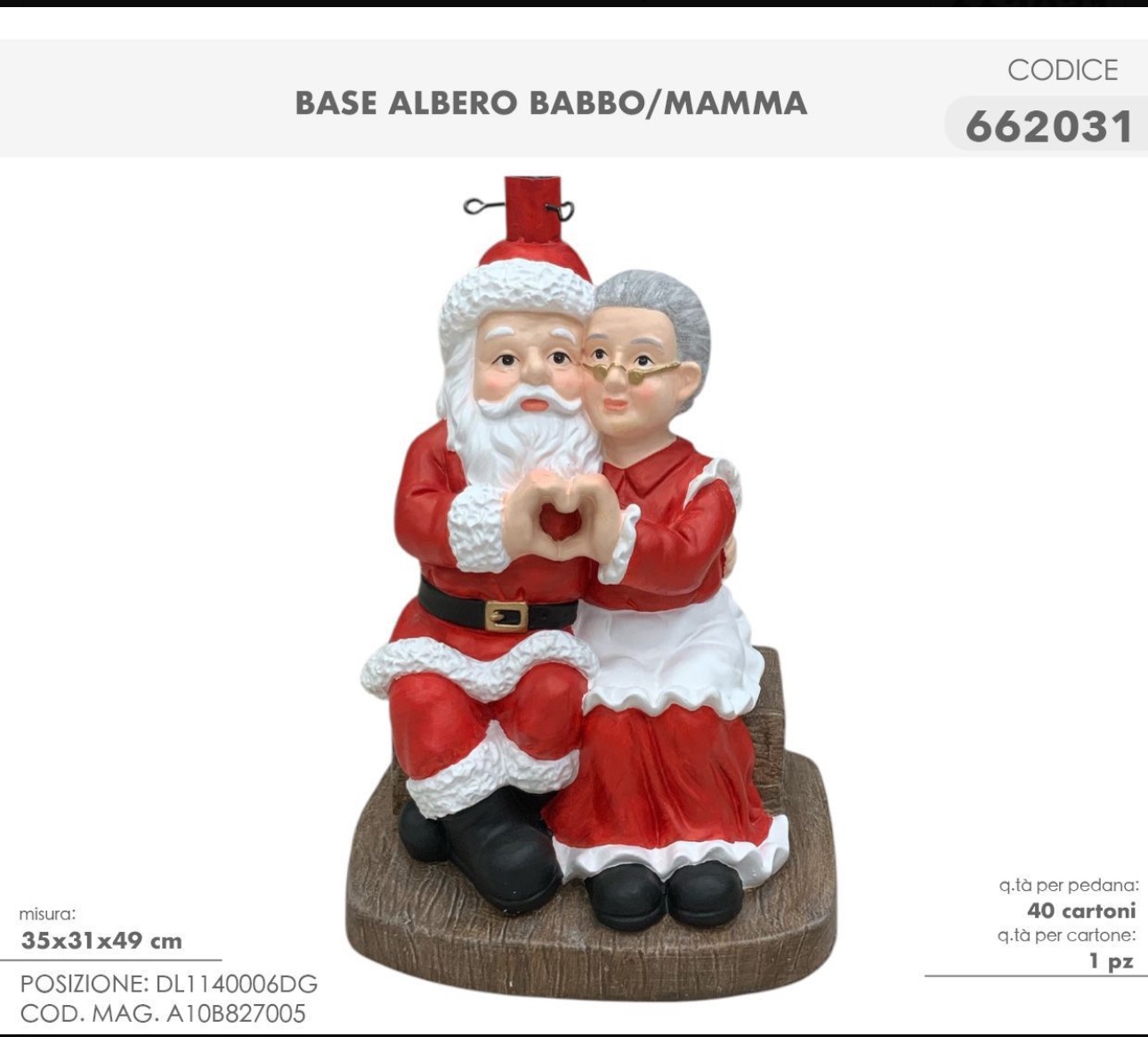 Base Albero Tronco con Babbo Natale , Mamma Natale