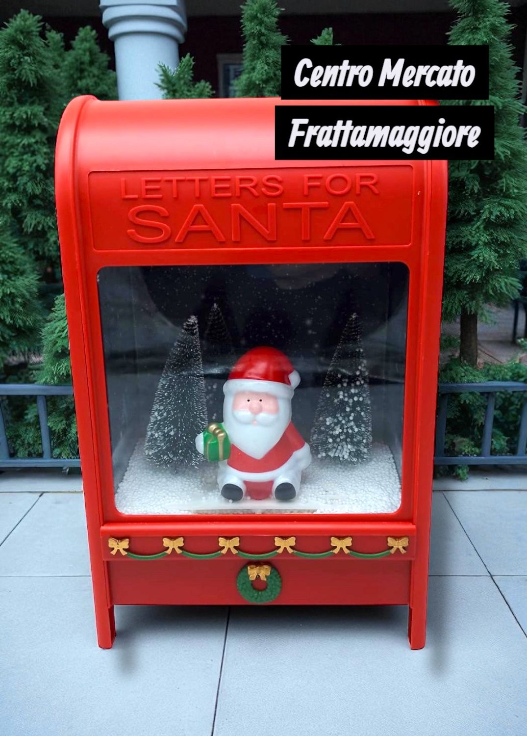 Cassetta Postale Con Luci e Movimento Babbo Natale