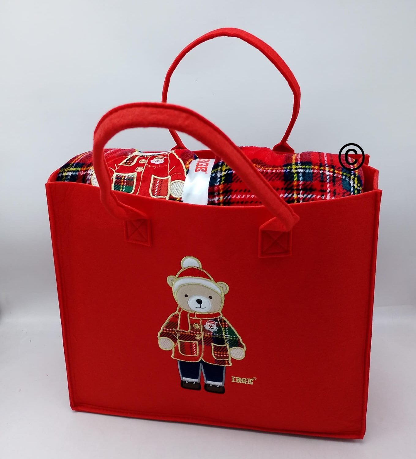Plaid Tartan con Borsa , Plaid Matrimoniale modello Scozzese