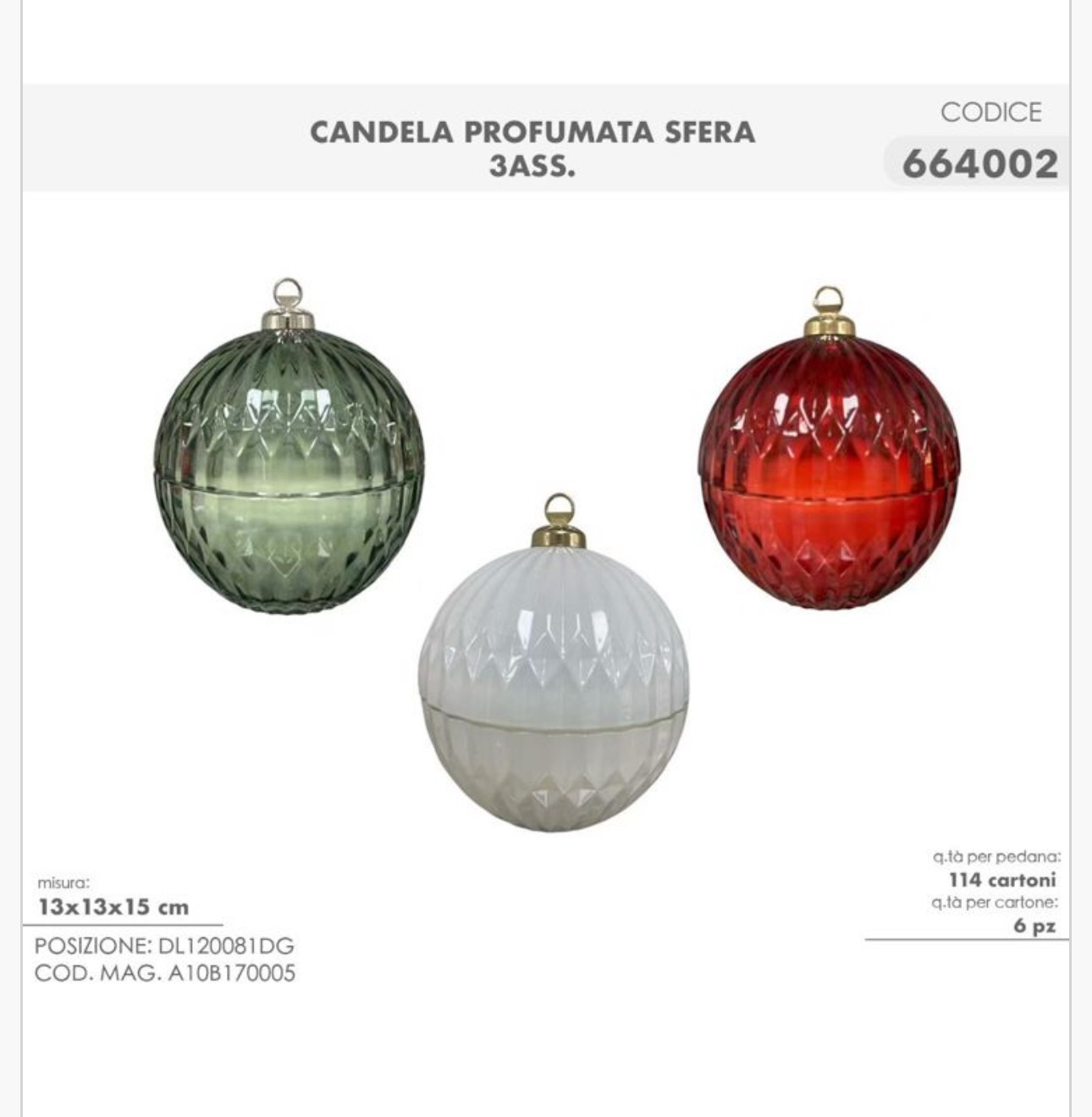 Candela Profumata mod. Sfera Piccola