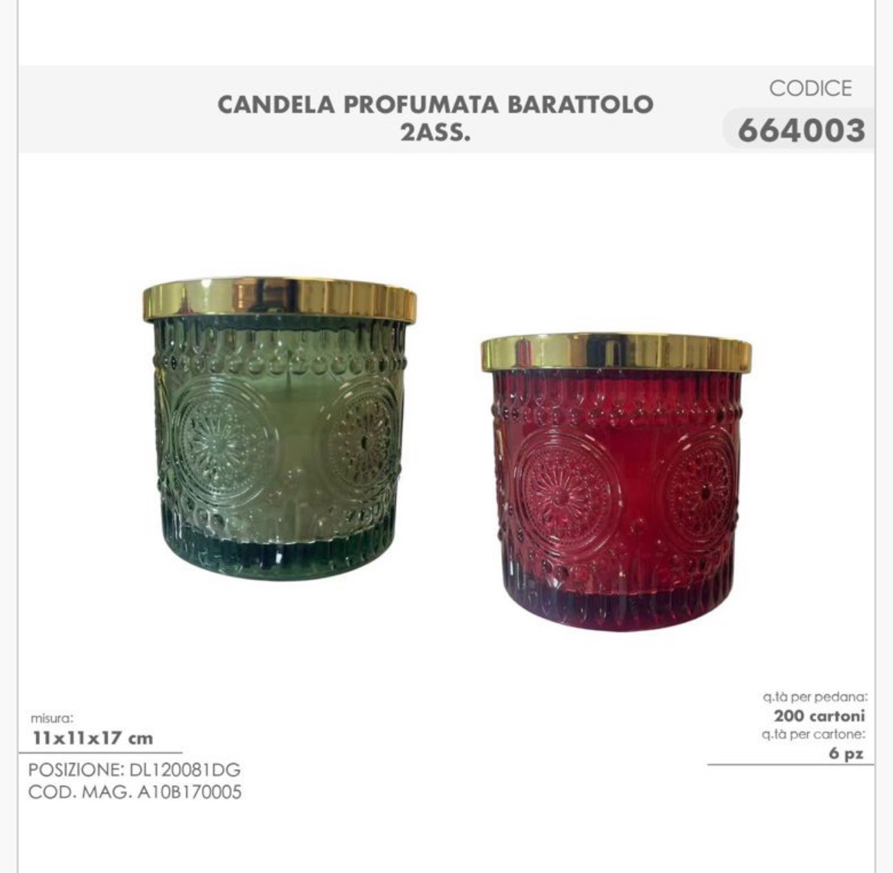 Candela Profumata mod. Barattolo Ricamato
