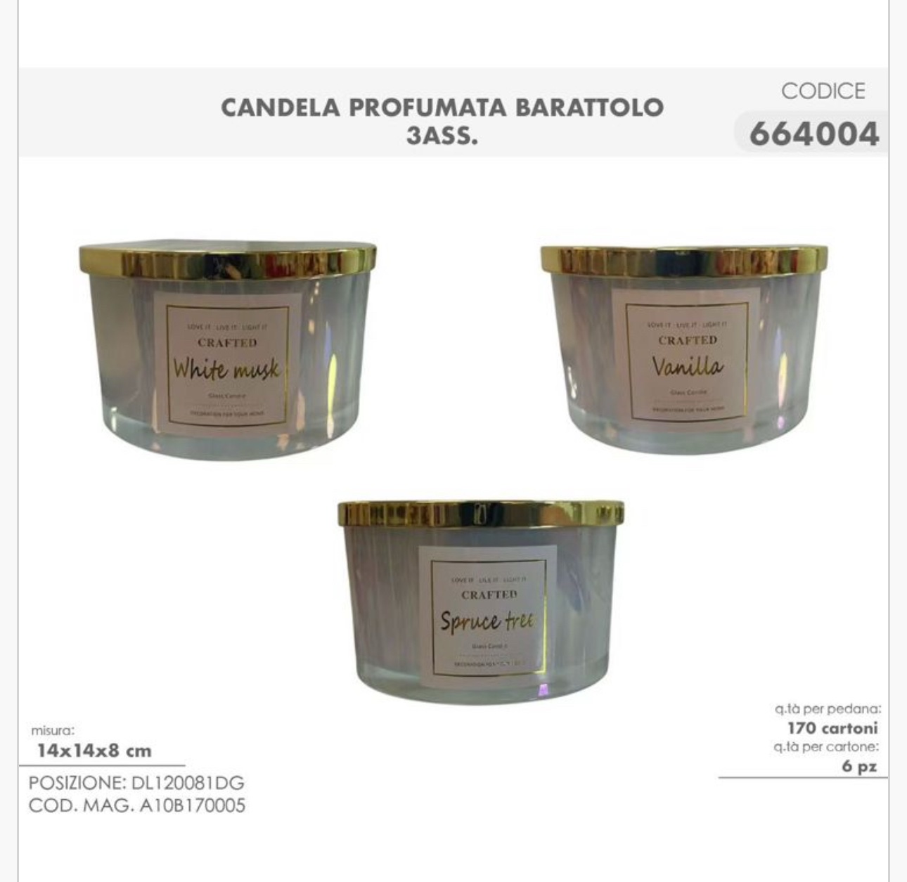 Candela Profumate mod. Barattolo Grande