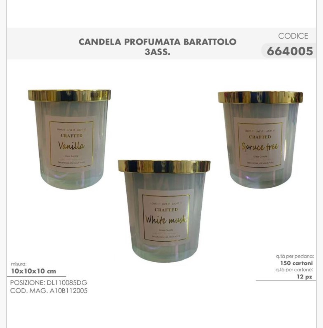 Candela Profumata mod. Barattolo Piccolo