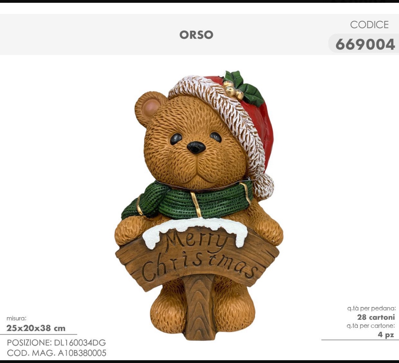 Teddy Natalizio mod. Merry , Orso in ceramica