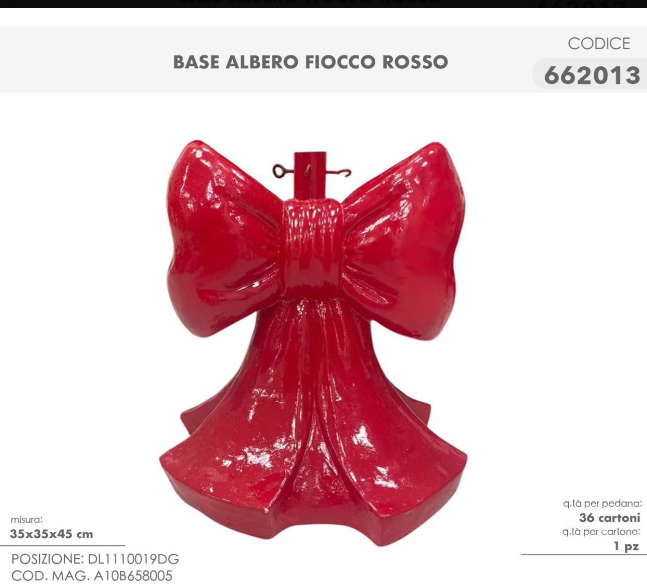 Base Albero Fiocco Rosso , Base Albero in ceramica