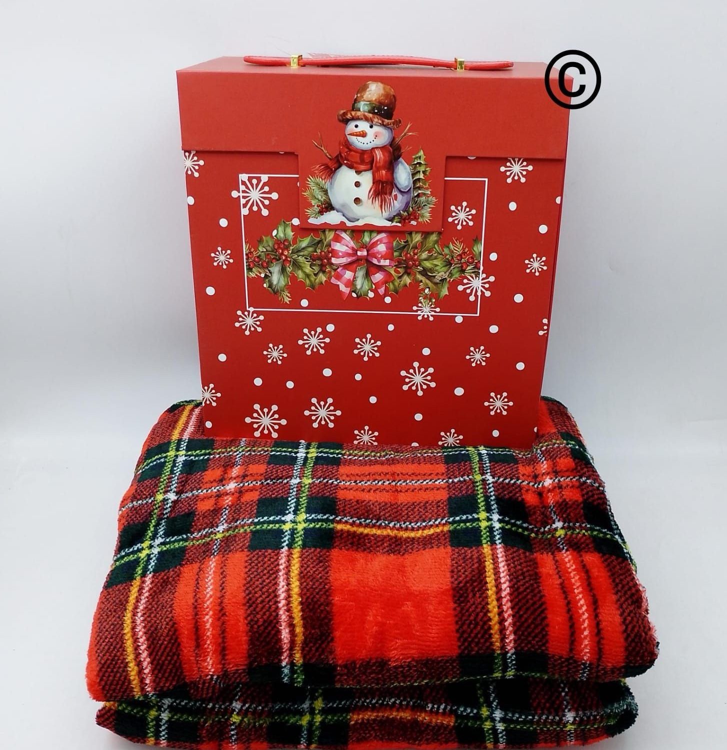 Plaid in Scatola in Pile Coral Natalizi , Plaid con Bauletto Natale