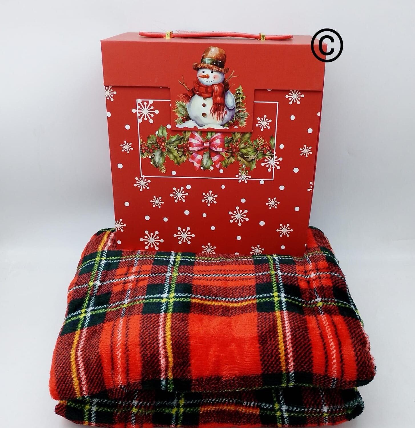 Plaid in Scatola in Pile Coral Natalizi , Plaid con Bauletto Natale