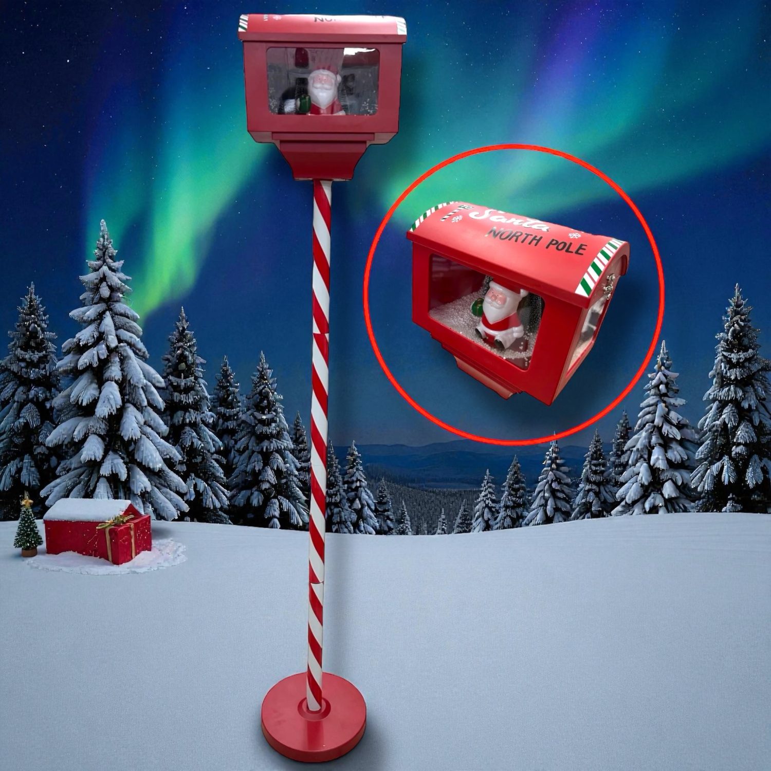 Lampione Natalizio con Cassetta Postale 150cm