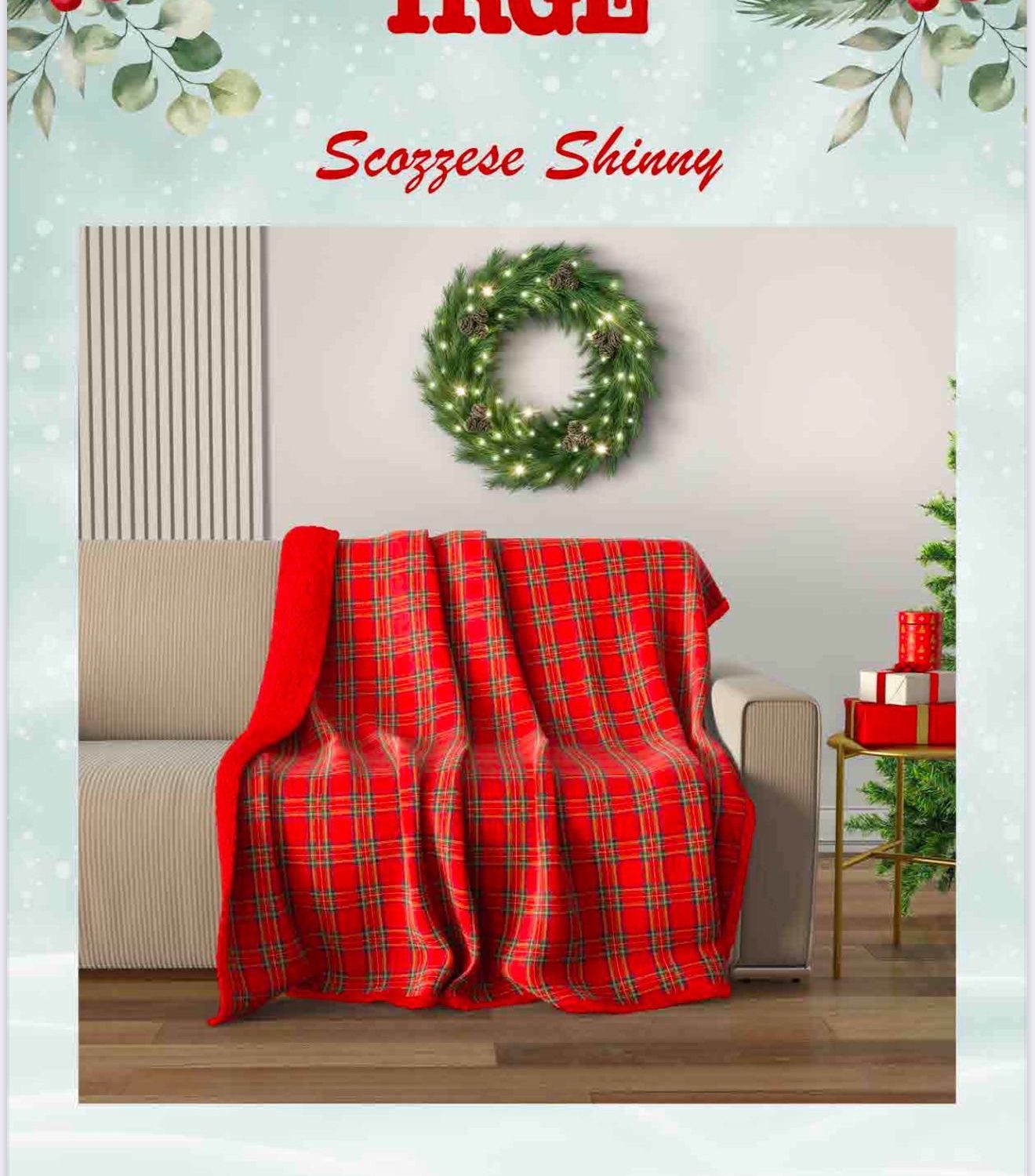 Plaid Natalizio Tartan , Plaid Scozzese con pelliccia all’interno