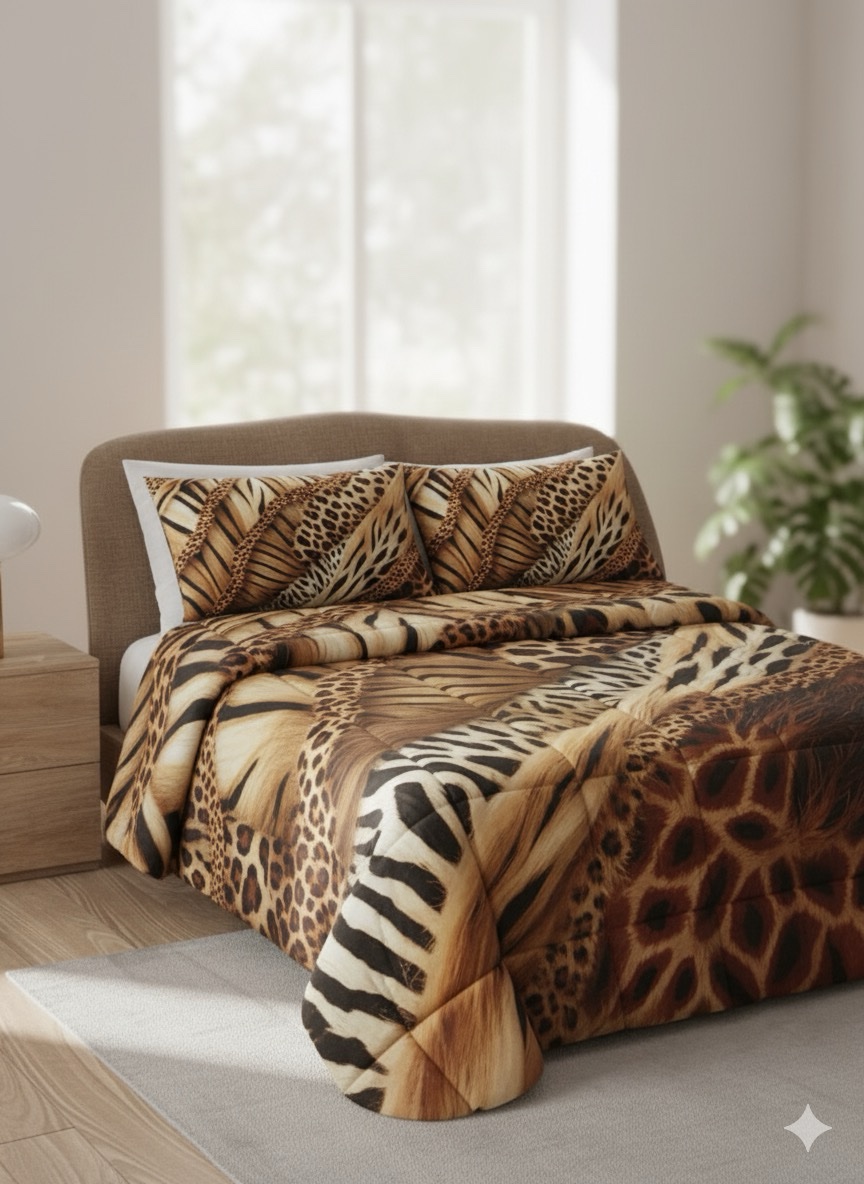 Trapunta Matrimoniale mod. Animalier , Trapunta Irge Leopardata