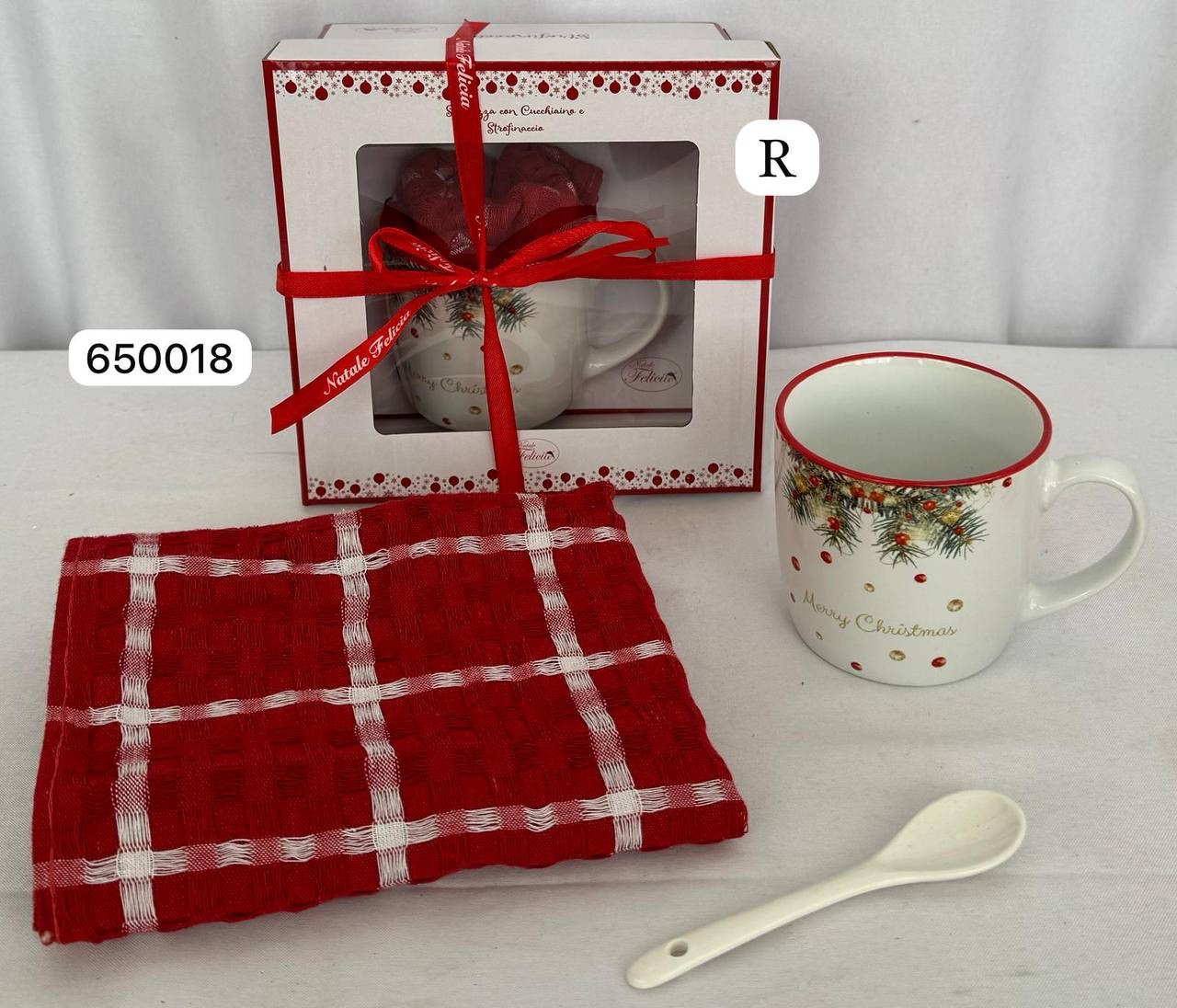 Set Tazza Natalizia con Strofinaccio e Cucchiaino - Idea Regalo