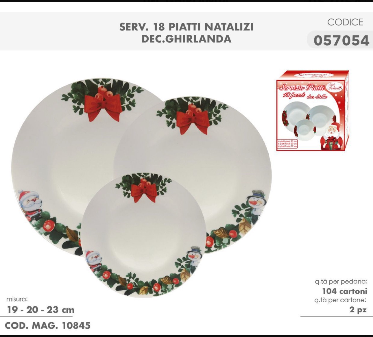 Servizio Piatti 19 Pezzi dis. Ghirlanda - FELICIA