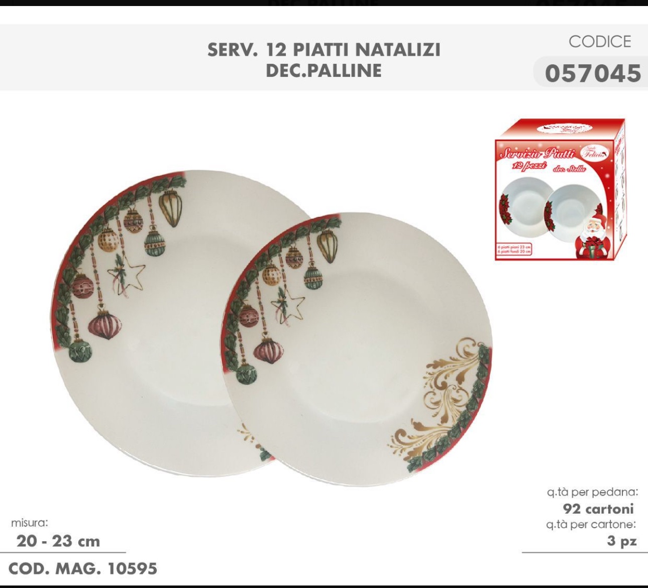 Servizio Piatti 12 Pezzi dis. Palline - FELICIA