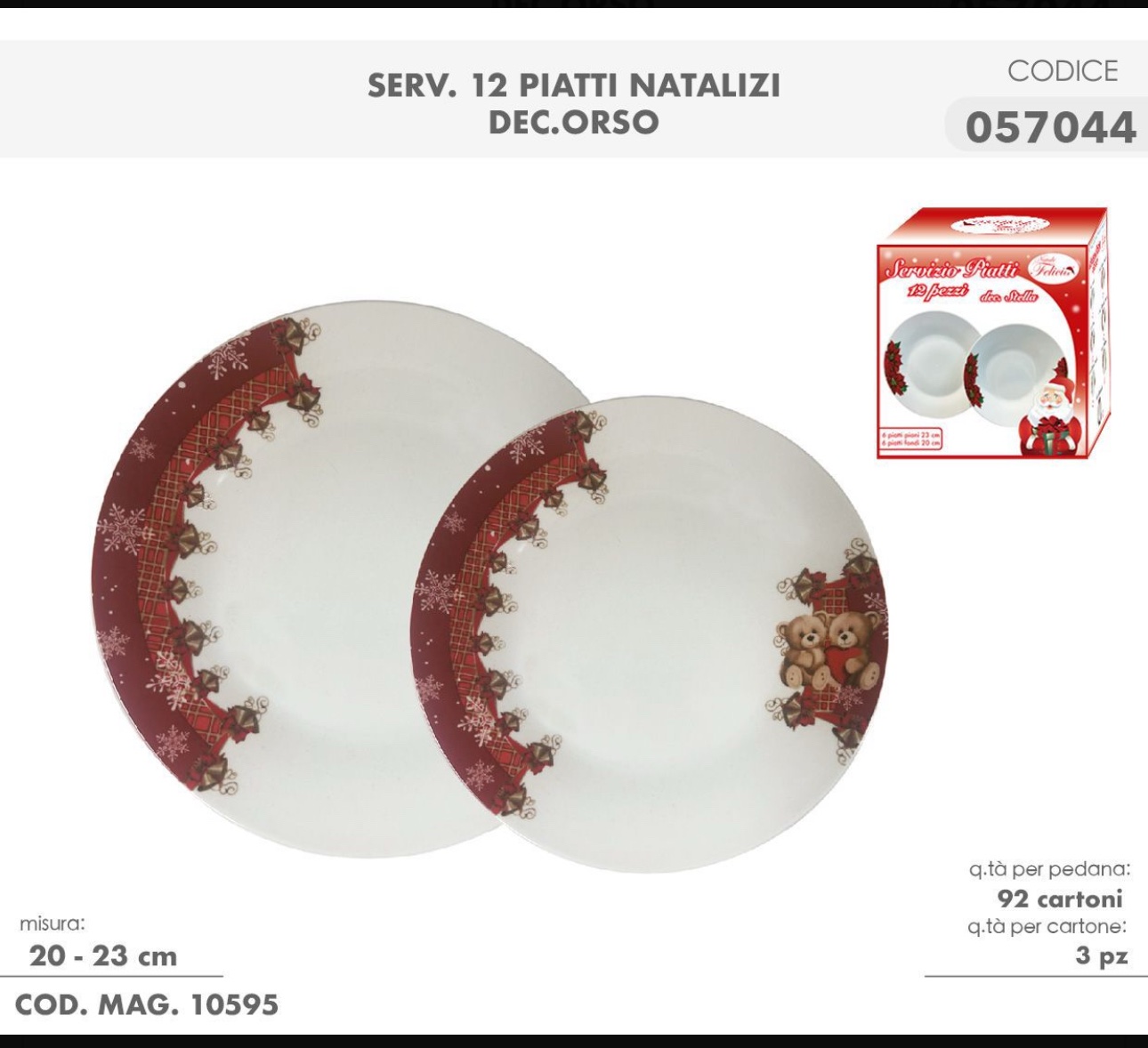 Servizio Piatti 12 Pezzi dis. Teddy - FELICIA