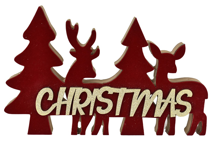 Decorazione in Velluto con Scritta Christmas